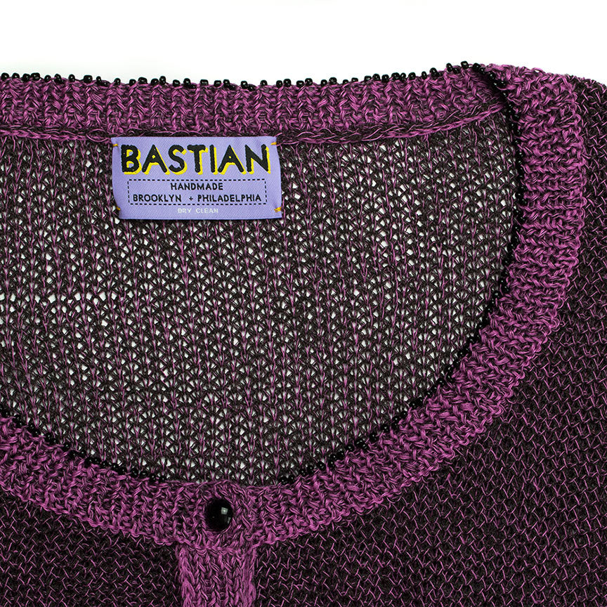 Circular Scoop Neck Cardigan with Beads