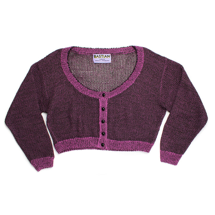 Circular Scoop Neck Cardigan with Beads