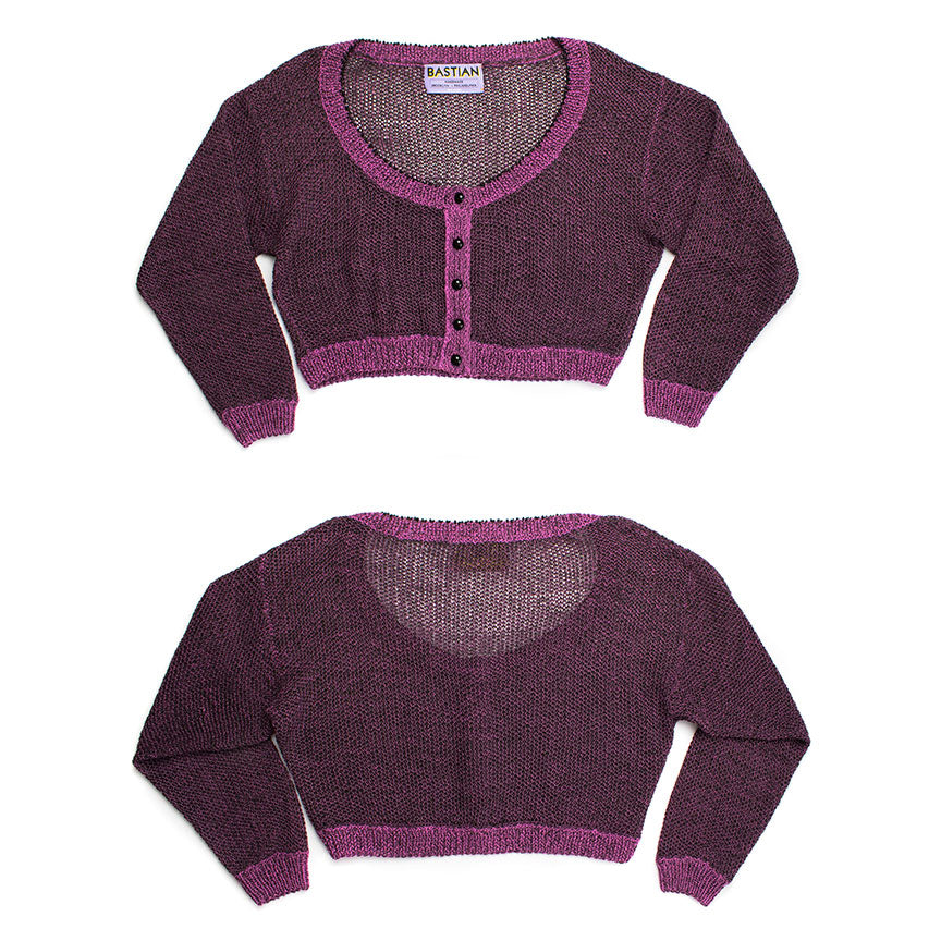 Circular Scoop Neck Cardigan with Beads