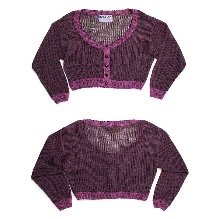 Circular Scoop Neck Cardigan with Beads