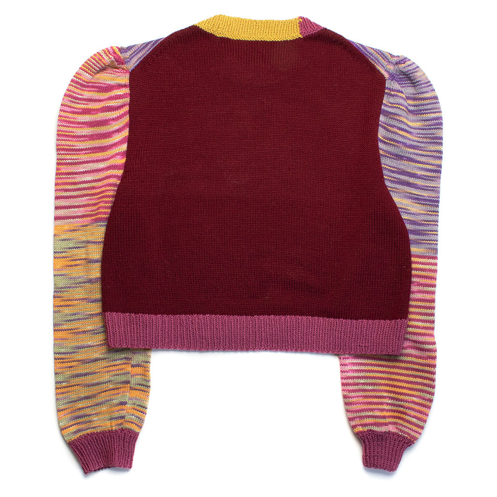 Hand-Dyed Sweater With Puff Sleeves
