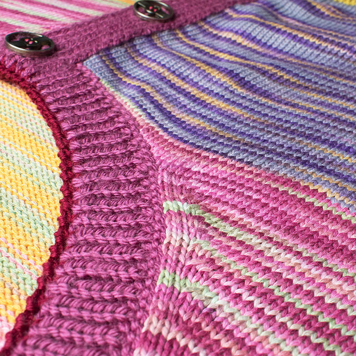 Hand-Dyed Cardigan With Pointelle Sleeves