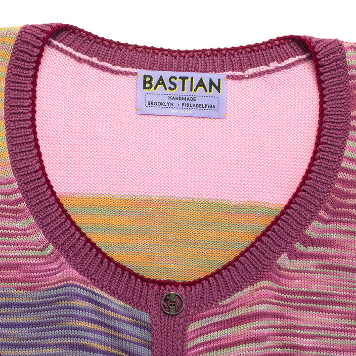 Hand-Dyed Cardigan With Pointelle Sleeves