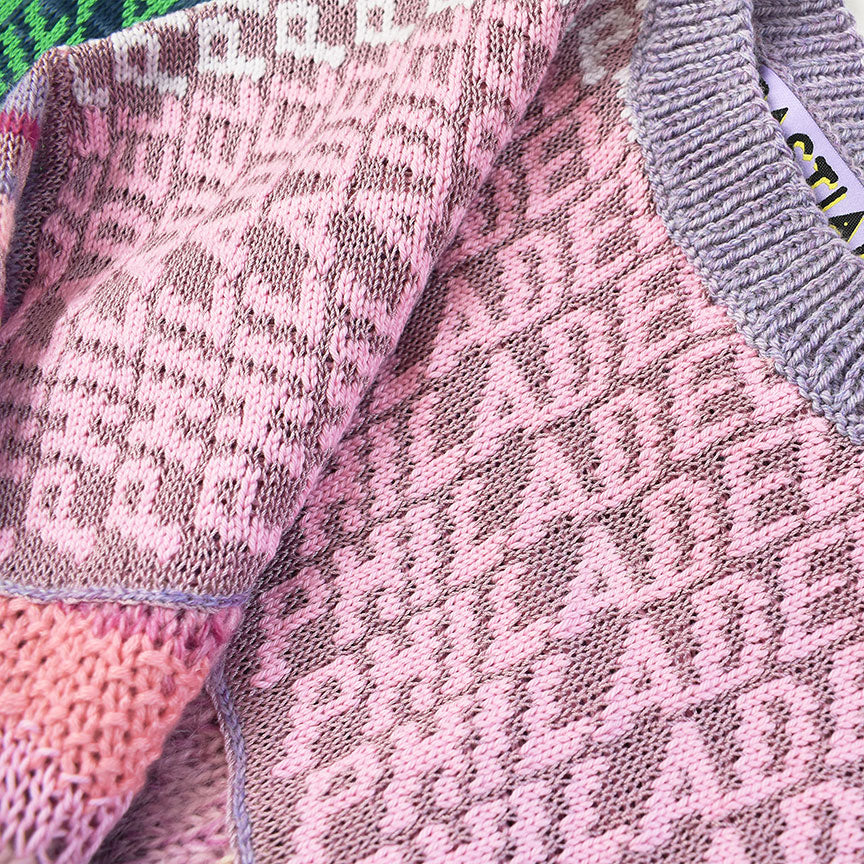Philadelphia Intarsia + Chunky Hand Knit Collage Sweater