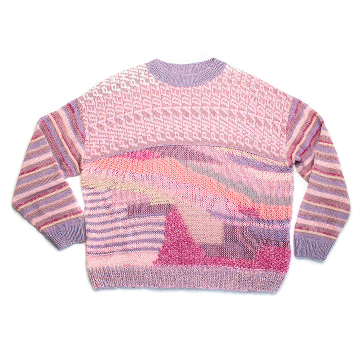 Philadelphia Intarsia + Chunky Hand Knit Collage Sweater