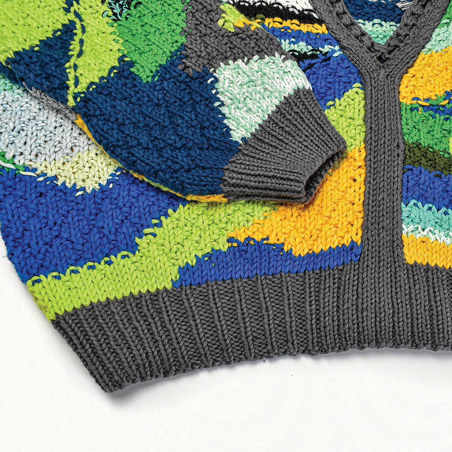 Forest Striped V-Neck Sweater