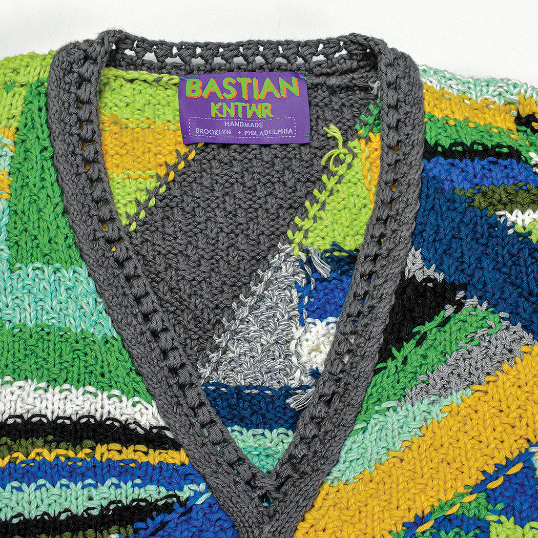 Forest Striped V-Neck Sweater