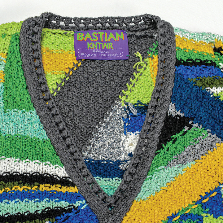 Forest Striped V-Neck Sweater