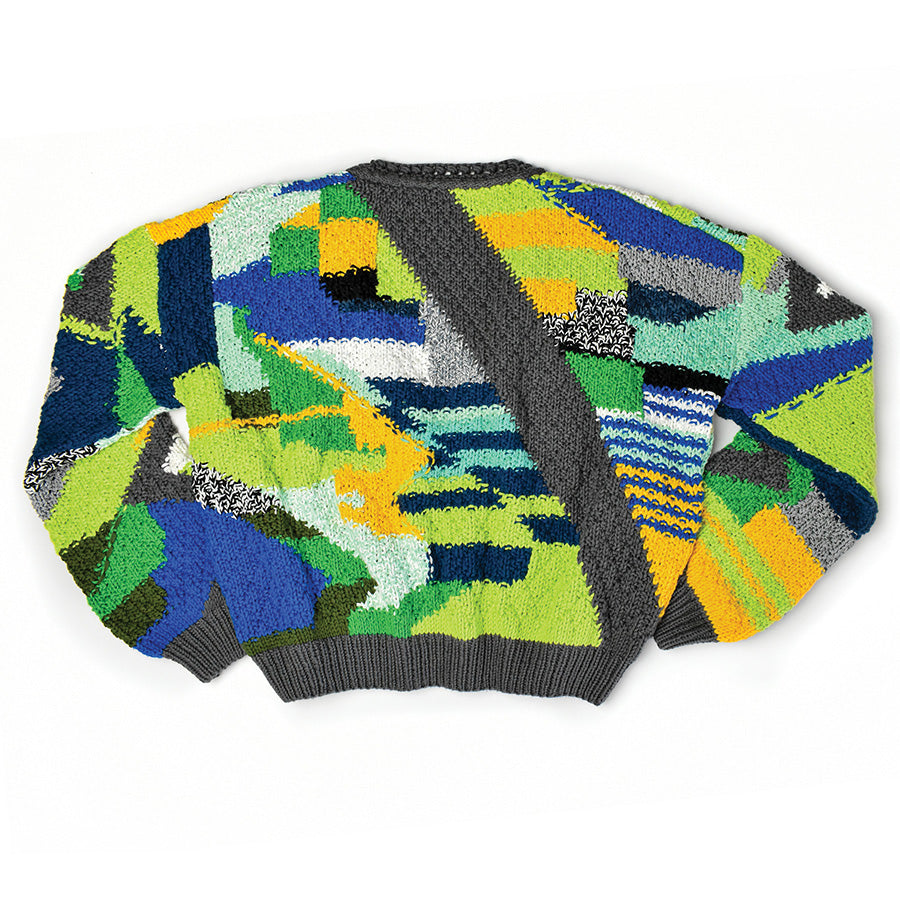 Forest Striped V-Neck Sweater