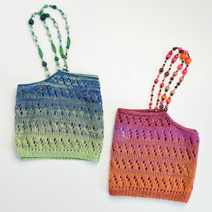 Ombre Linen Tank with Vintage Wooden Beaded Straps