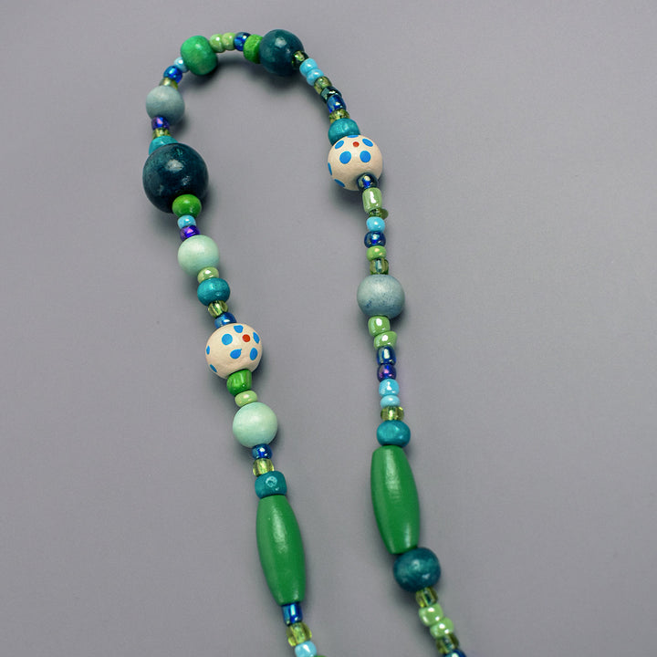 Ombre Linen Tank with Vintage Wooden Beaded Straps