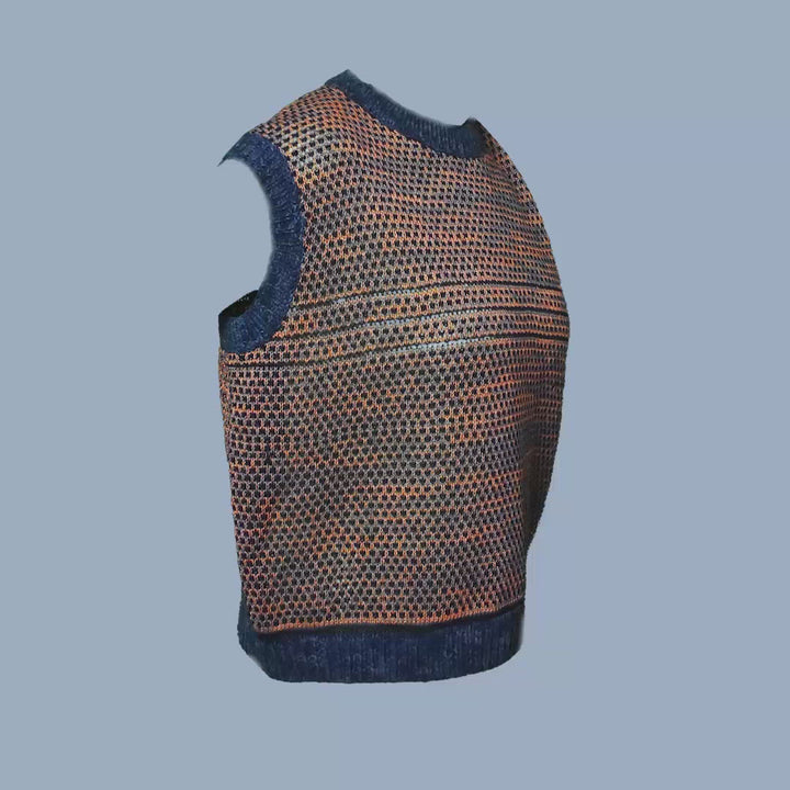 Dark Circular Cutout Knit Tank