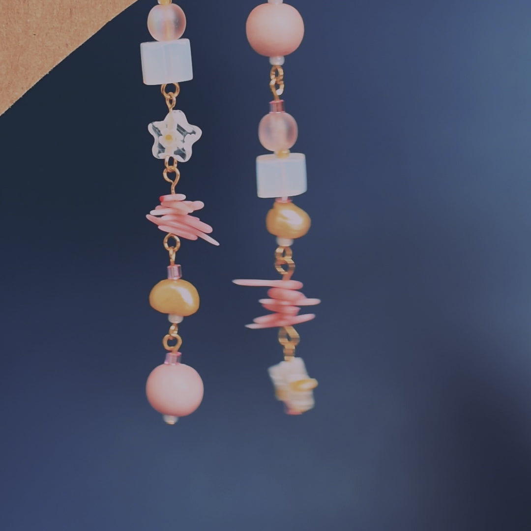 Woodhouse Pearl and Coral Dangle Earrings