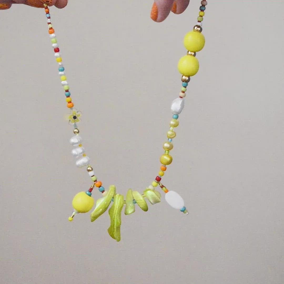 Wooder Shell and Freshwater Pearl Necklace